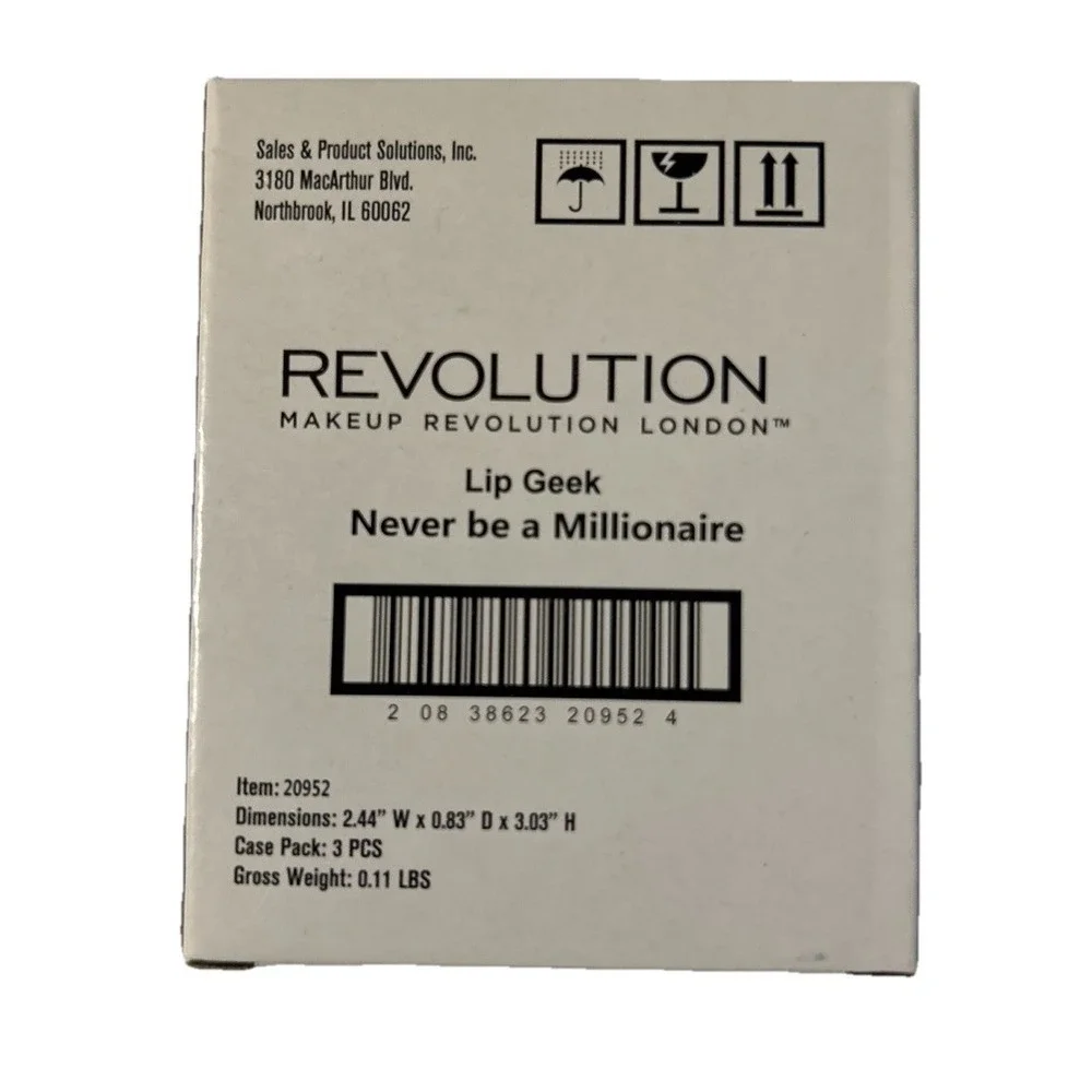 Makeup‎ Revolution London, Lip Geek Lipstick, Never Be a Millionaire .12oz